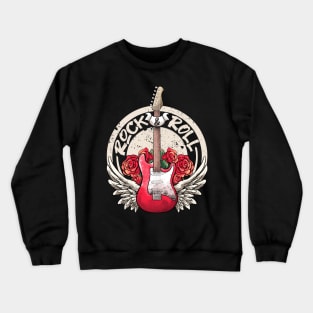 Lets Rock Rock&Roll Skeleton Hand Vintage Retro Rock Concert Crewneck Sweatshirt